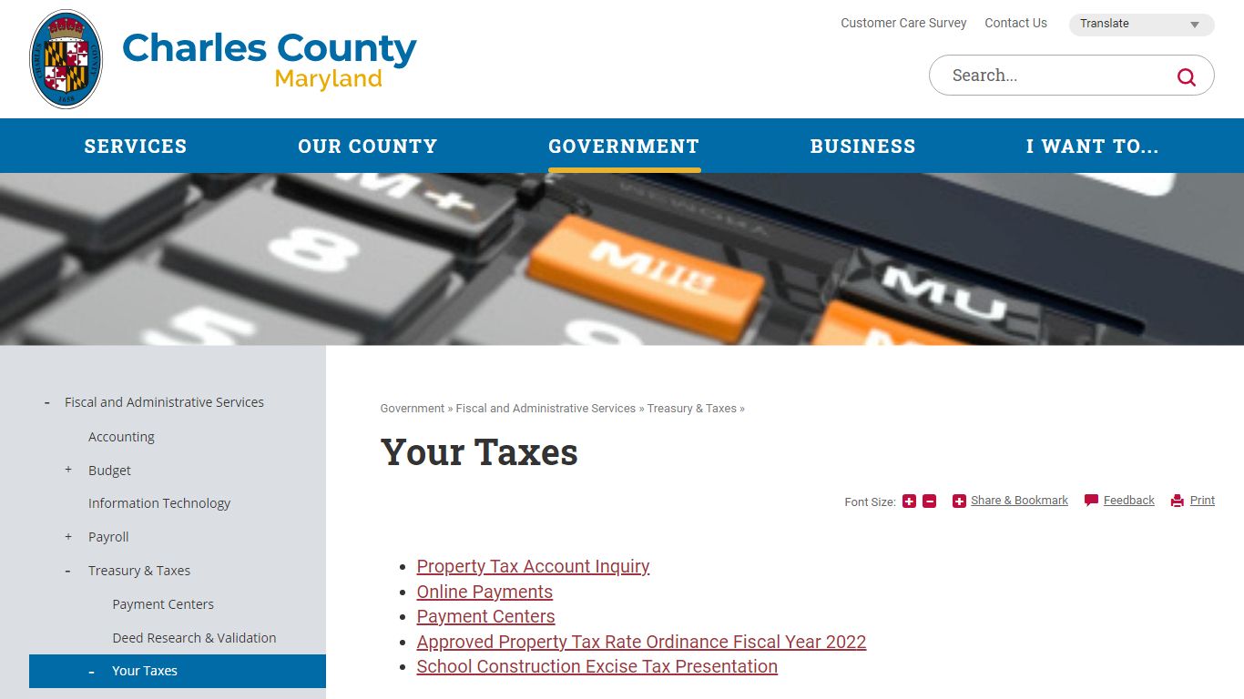 Your Taxes | Charles County, MD